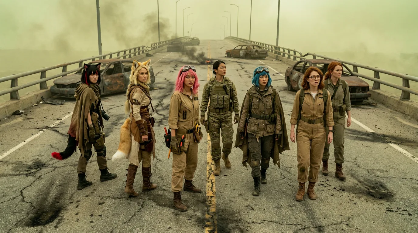 A group of women with distinct anime-inspired