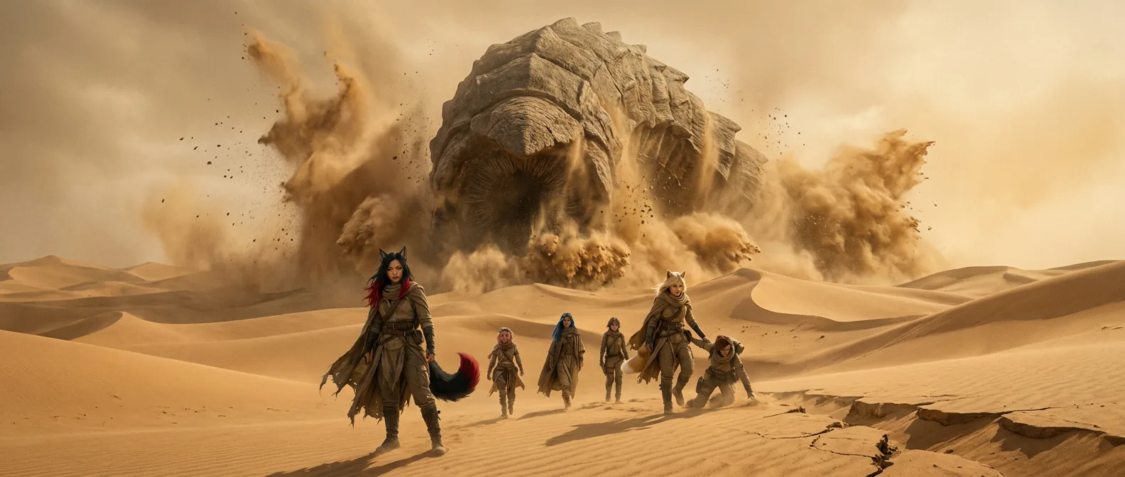 In a science fiction style a group of people