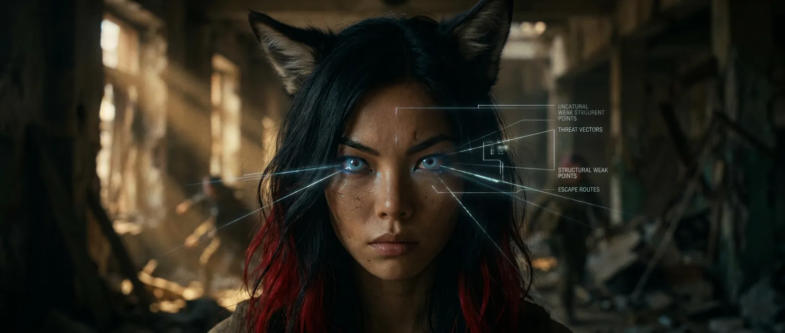 In a cyberpunk style a woman with black hair
