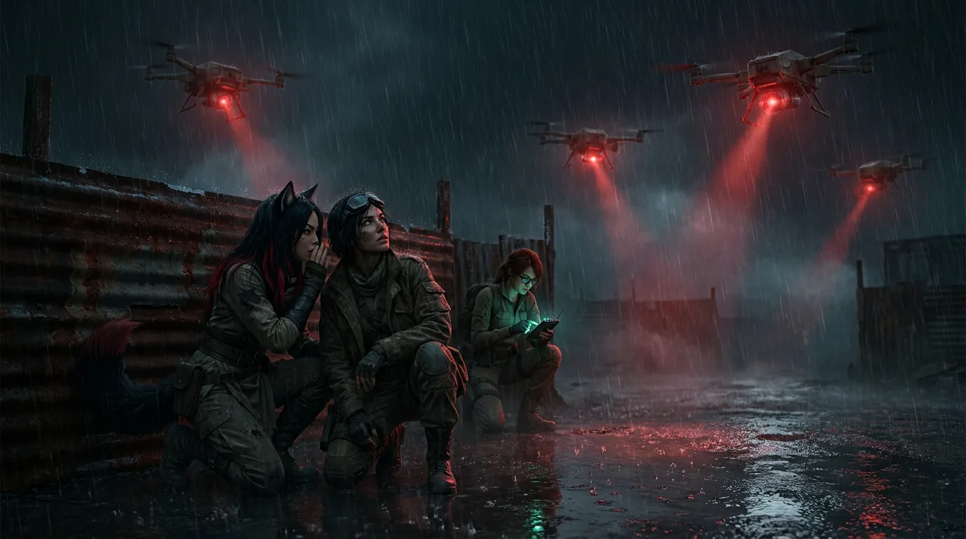 In a dark post-apocalyptic world three women