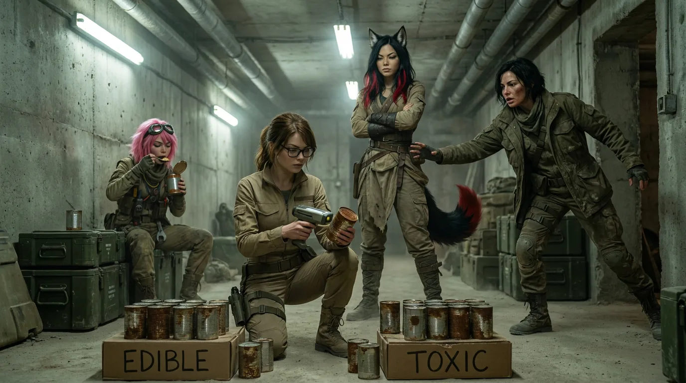 In a cinematic post-apocalyptic style three
