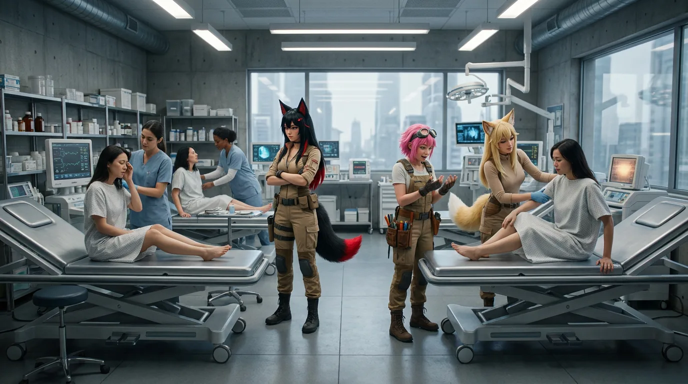 In a science fiction style this scene depicts