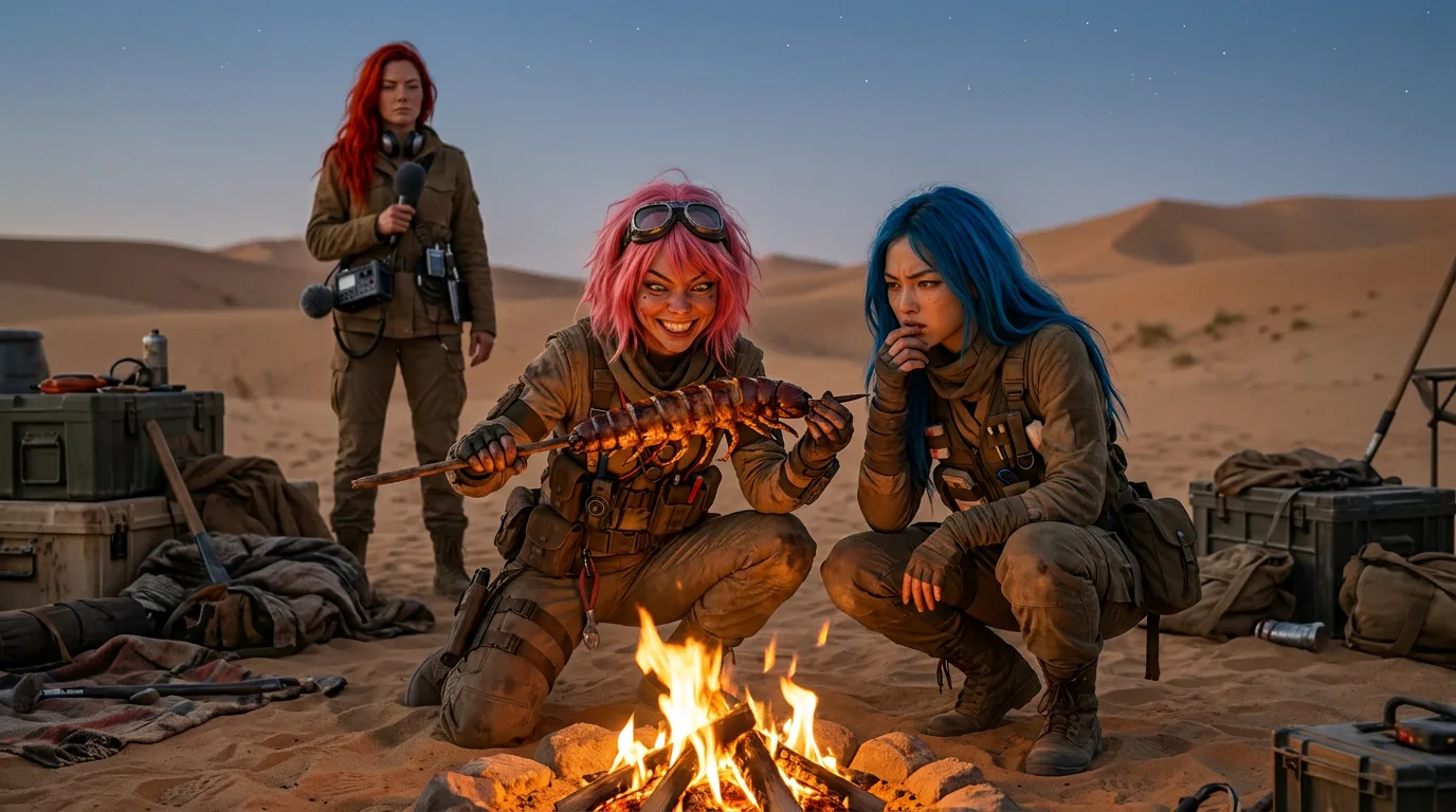 In a post-apocalyptic desert setting three