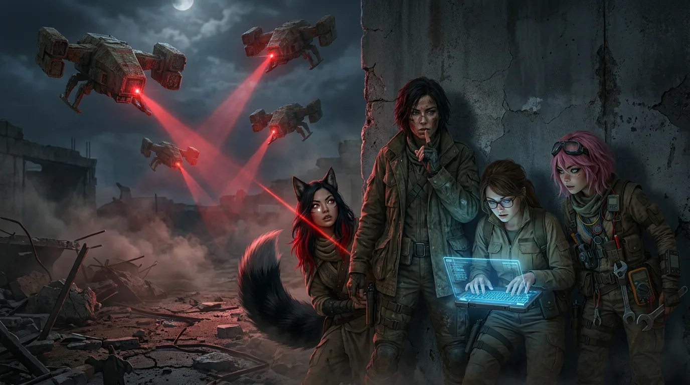 In a post-apocalyptic setting four individuals
