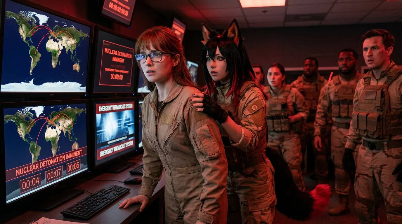 In a tense command center two women with