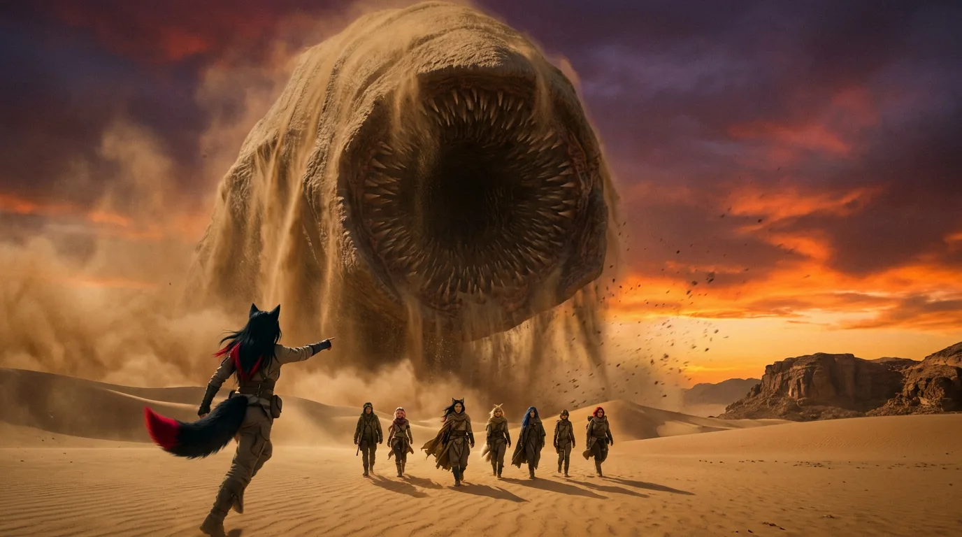 In a science fiction style a group of people