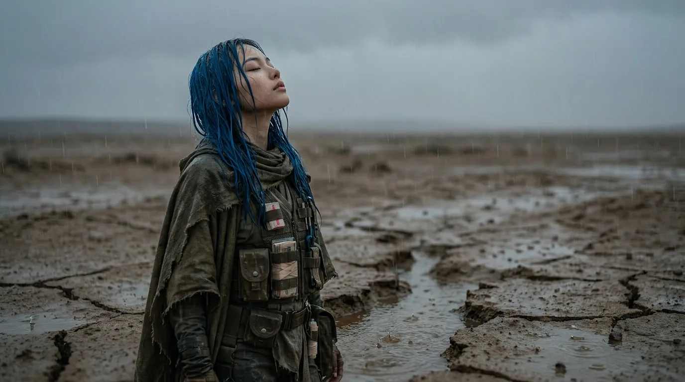 Character Reference Images In a post-apocalyptic style a lone woman with