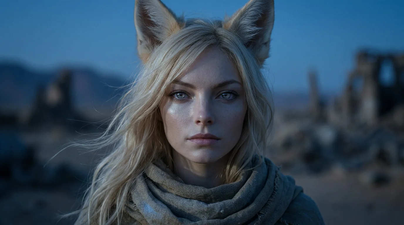In a photorealistic style a young woman with