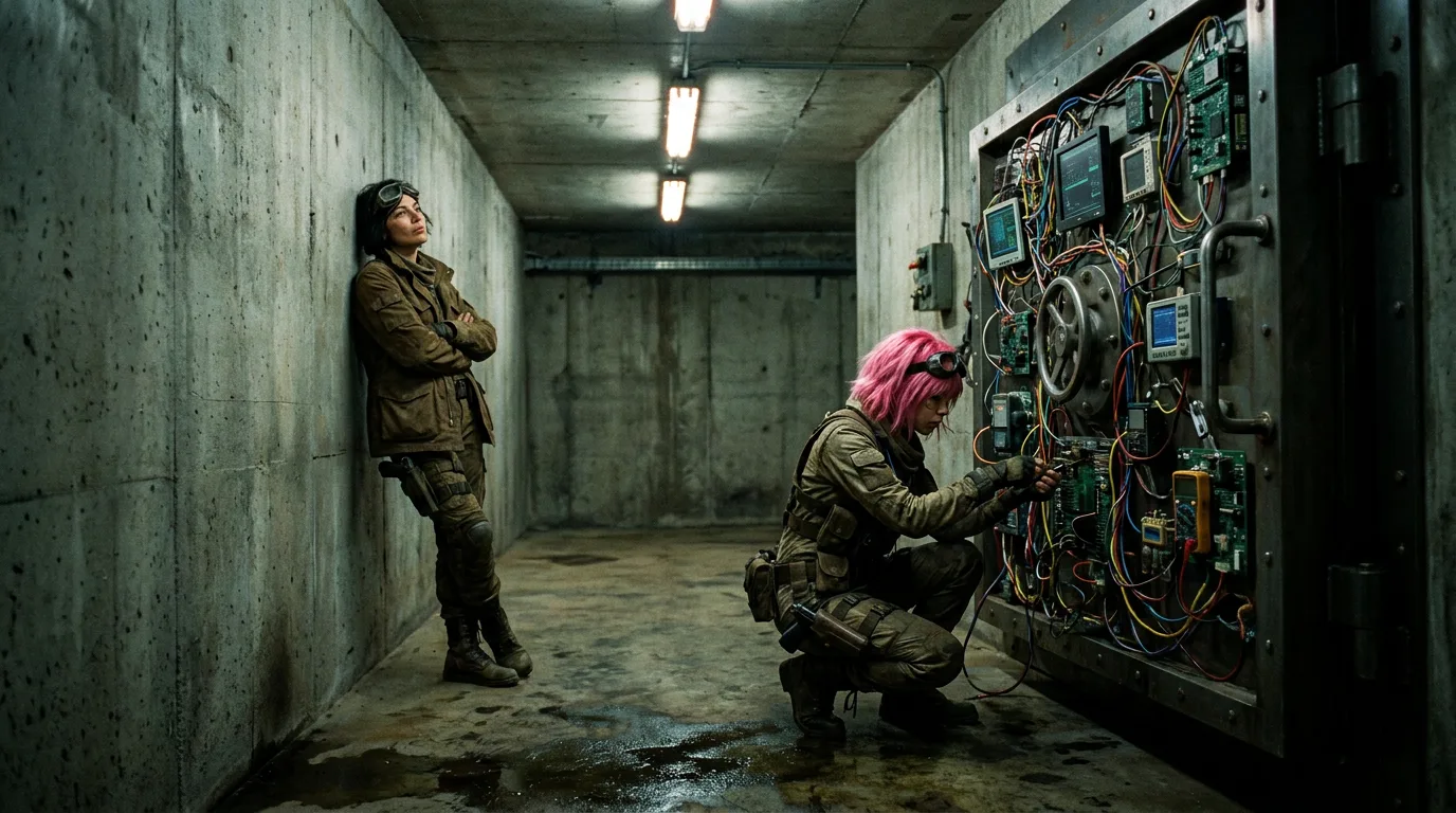Character Reference Images In a gritty industrial setting a woman with