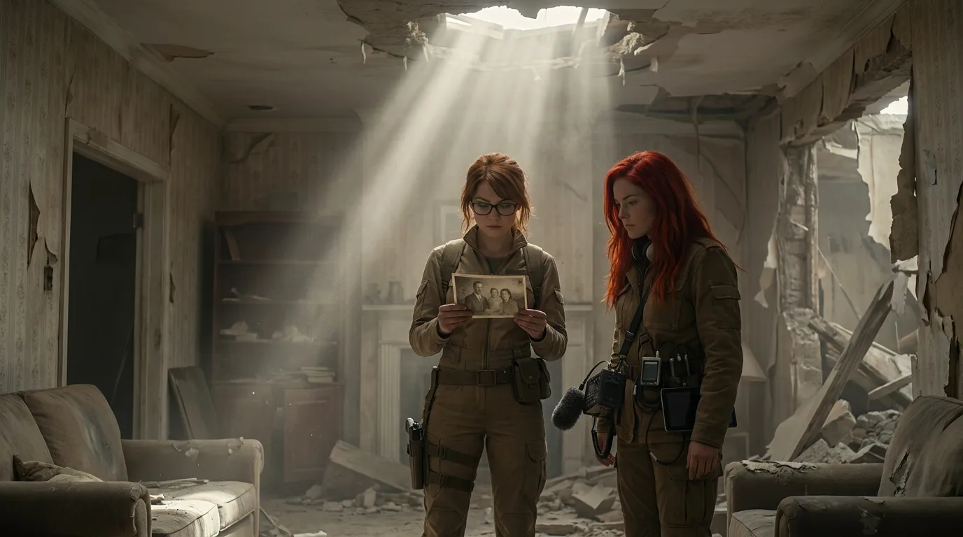 Character Reference Images In a post-apocalyptic setting two women stand