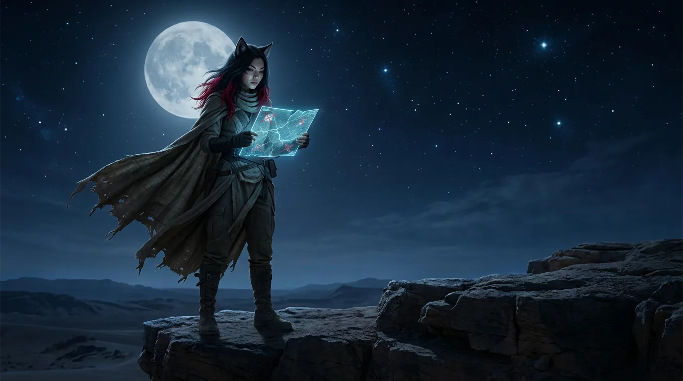 In a fantasy art style a woman with dark