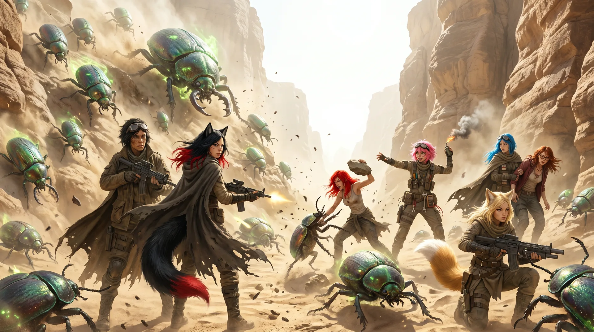 In a gritty action-packed scene a group