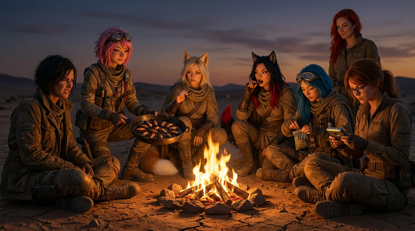 A group of women clad in tactical gear gather