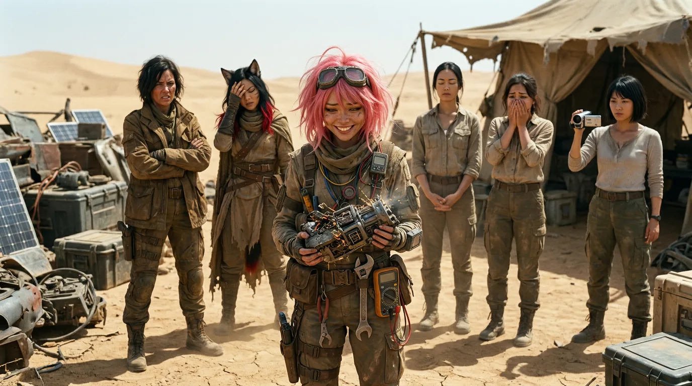 In a post-apocalyptic style a group of five