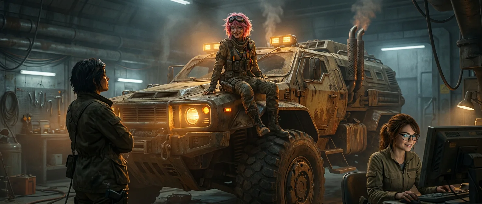 In a gritty post-apocalyptic style three