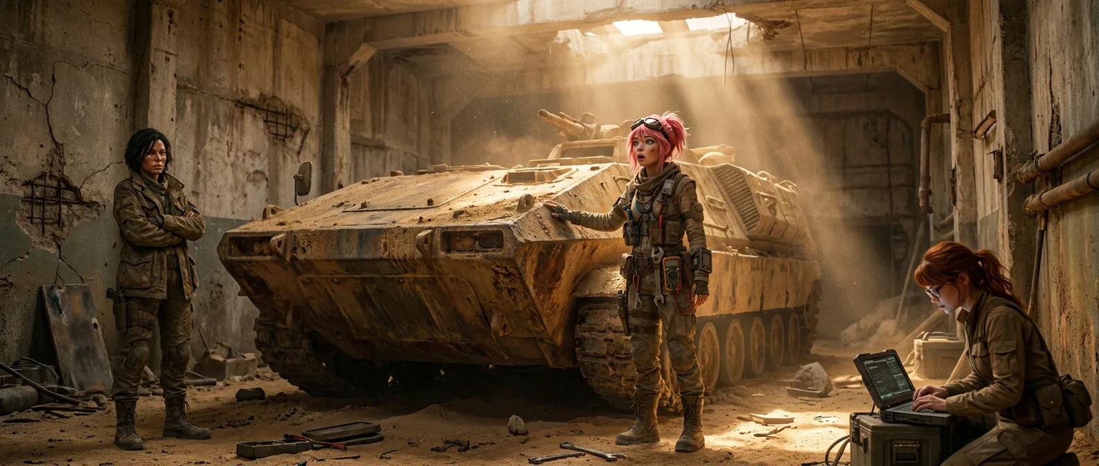 In a gritty post-apocalyptic setting three